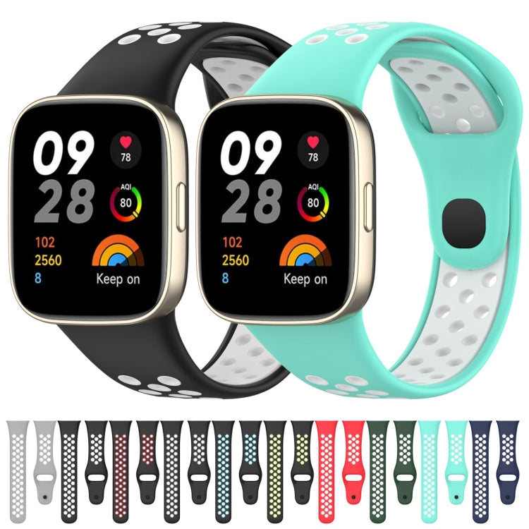 For Redmi Watch 3 Sports Two-Color Silicone Watch Band(Grey+White) - Smart Wear by PMC TechLife | Online Shopping South Africa | PMC TechLife