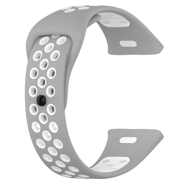 For Redmi Watch 3 Lite Sports Two-Color Silicone Watch Band(Grey+White) - Smart Wear by PMC TechLife | Online Shopping South Africa | PMC TechLife