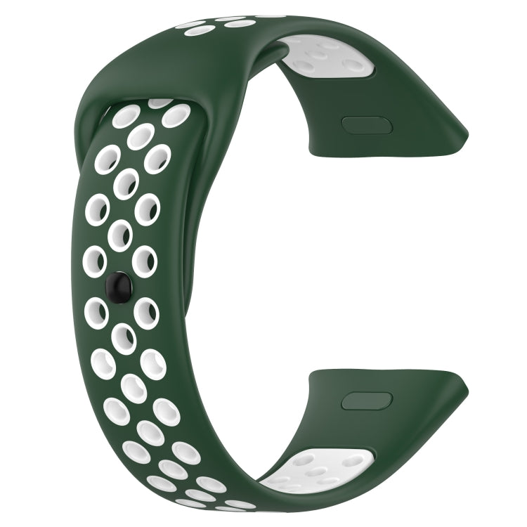 For Redmi Watch 3 Lite Sports Two-Color Silicone Watch Band(Dark Green+White) - Smart Wear by PMC TechLife | Online Shopping South Africa | PMC TechLife
