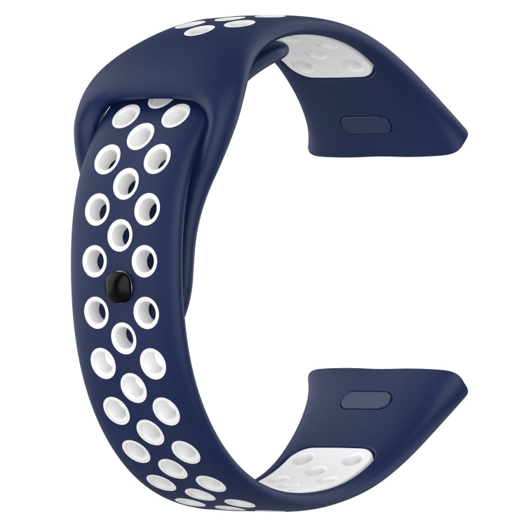For Redmi Watch 3 Lite Sports Two-Color Silicone Watch Band(Dark Blue+White) - Smart Wear by PMC TechLife | Online Shopping South Africa | PMC TechLife
