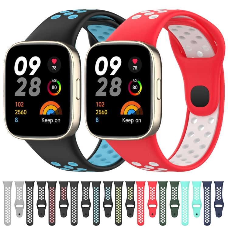 For Redmi Watch 3 Lite Sports Two-Color Silicone Watch Band(Black+White) - Smart Wear by PMC TechLife | Online Shopping South Africa | PMC TechLife