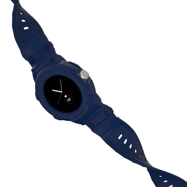 For Google Pixel Watch JUNSUNMAY Integrated TPU Adjustable Elastic Watch Band(Dark Blue) - Watch Bands by JUNSUNMAY | Online Shopping South Africa | PMC Jewellery