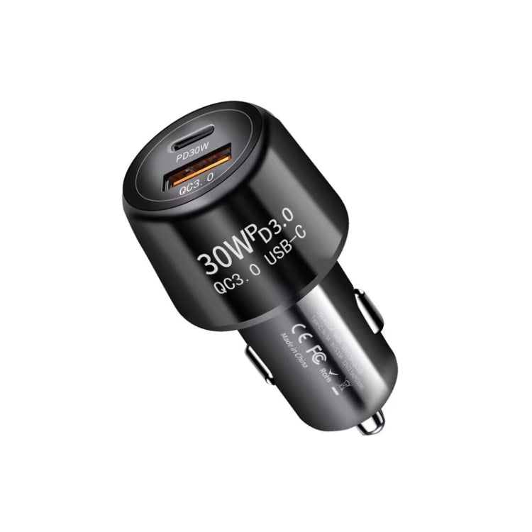 P29 48W PD30W + QC3.0 18W USB Dual Port Car Charger(Black) - Car Charger by PMC Jewellery | Online Shopping South Africa | PMC Jewellery