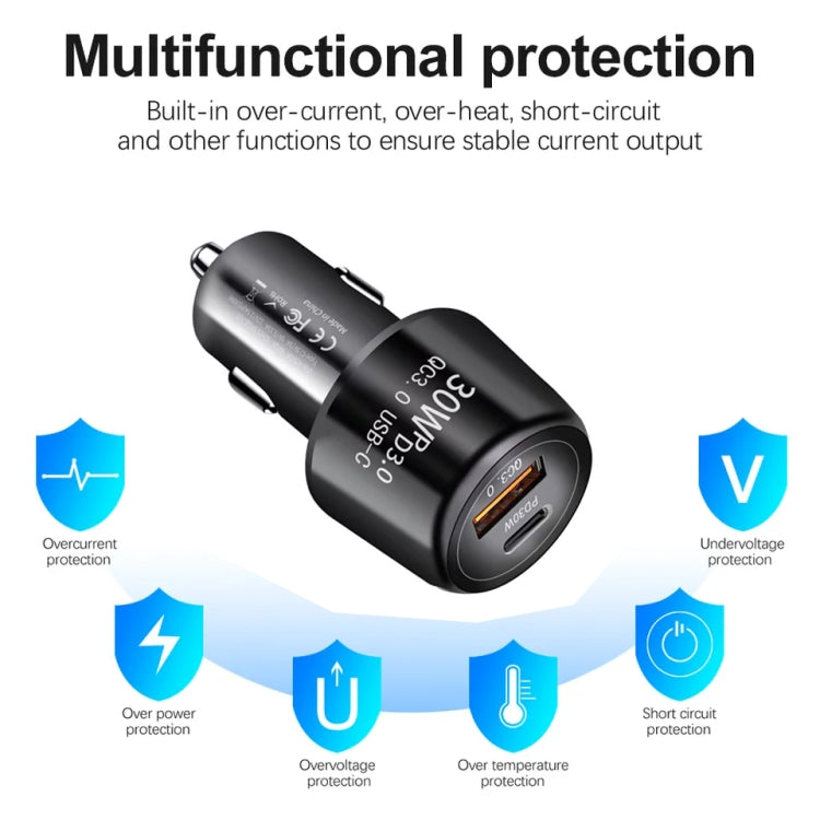 P29 48W PD30W + QC3.0 18W USB Dual Port Car Charger(White) - free shipping - PMC TechLife - Order now!