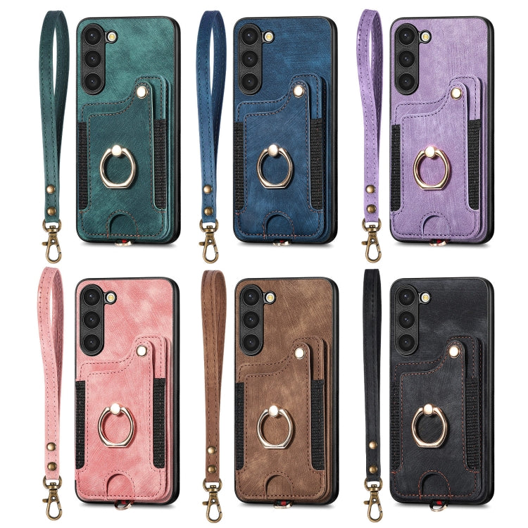 For Samsung Galaxy S22 Ultra 5G Retro Skin-feel Ring Multi-card Wallet Phone Case(Green) - free shipping - PMC TechLife - Order now!