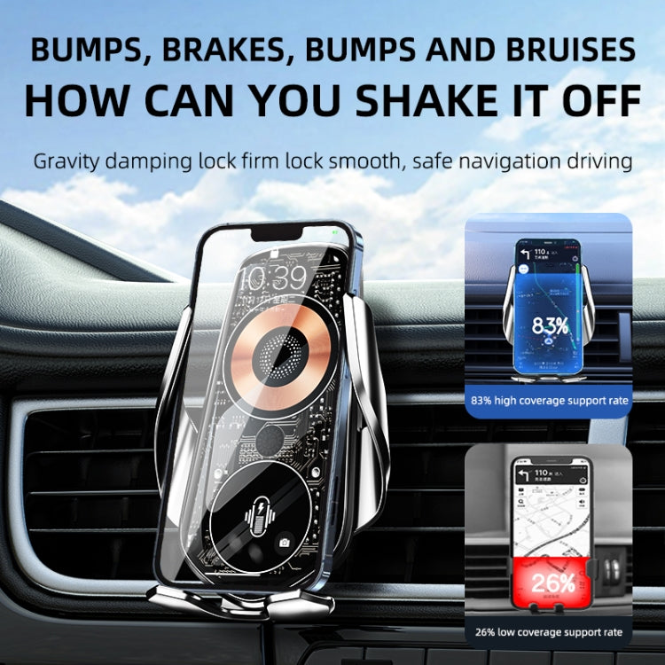 Q8 Universal Air Vent Mount Magnetic Mobile Phone Wireless Charging Car Holder without Start Button(Black) - Wireless Charger Holders by PMC TechLife | Online Shopping South Africa | PMC TechLife