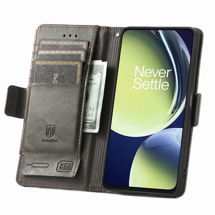 For OnePlus Nord CE 3 Lite CaseNeo Splicing Dual Magnetic Buckle Leather Phone Case(Gray) - free shipping - PMC TechLife - Order now!