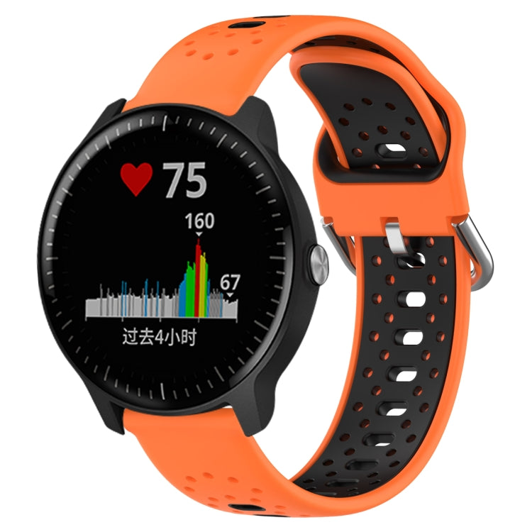 For Garmin Vivoactive3 Music 20mm Breathable Two-Color Silicone Watch Band(Orange+Black) - Watch Bands by PMC TechLife | Online Shopping South Africa | PMC TechLife