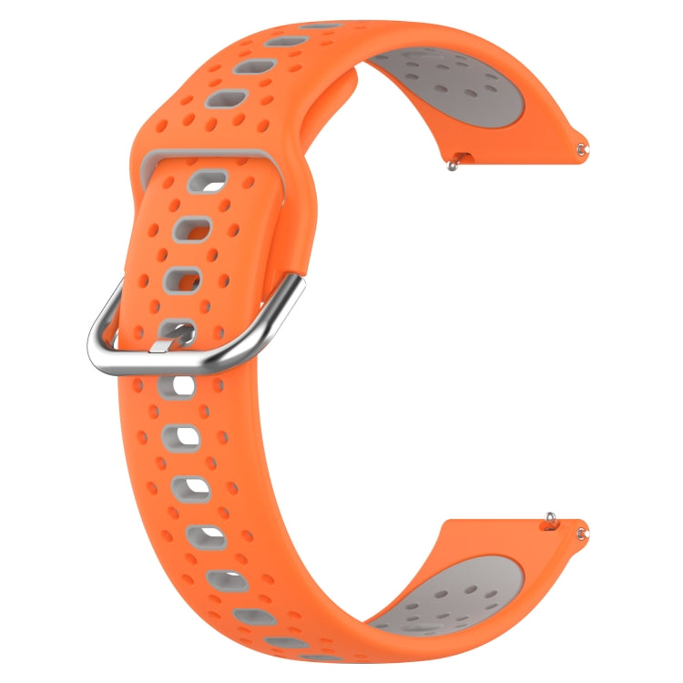 For Garmin Forerunner 158 20mm Breathable Two-Color Silicone Watch Band(Orange+Grey) - Watch Bands by PMC Jewellery | Online Shopping South Africa | PMC Jewellery