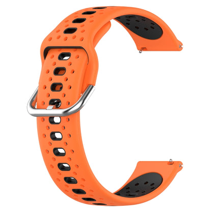 For Garmin Venu 20mm Breathable Two-Color Silicone Watch Band(Orange+Black) - Watch Bands by PMC Jewellery | Online Shopping South Africa | PMC Jewellery