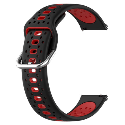 For Garmin Venu 20mm Breathable Two-Color Silicone Watch Band(Black+Red) - Watch Bands by PMC Jewellery | Online Shopping South Africa | PMC Jewellery