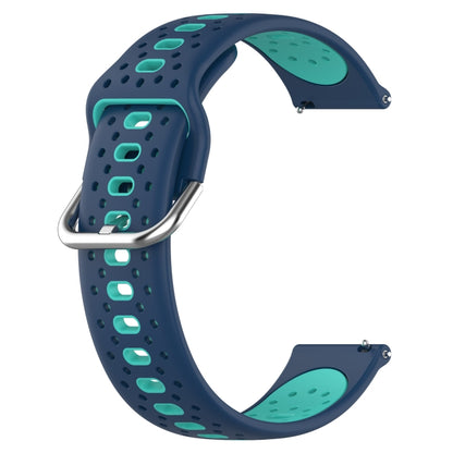 For Garmin Venu 20mm Breathable Two-Color Silicone Watch Band(Blue+Teal) - Watch Bands by PMC Jewellery | Online Shopping South Africa | PMC Jewellery