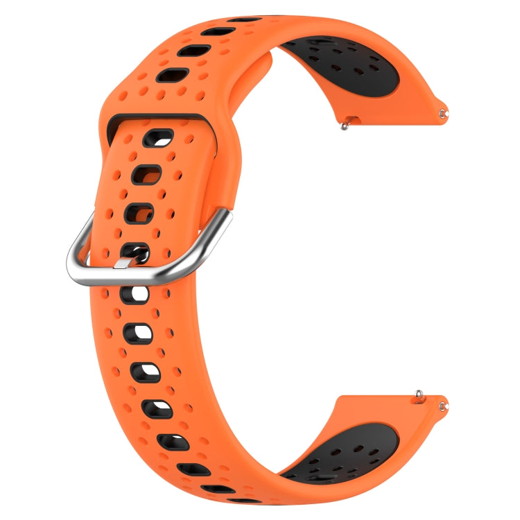 For Garmin VivoMove Style 20mm Breathable Two-Color Silicone Watch Band(Orange+Black) - Watch Bands by PMC TechLife | Online Shopping South Africa | PMC TechLife