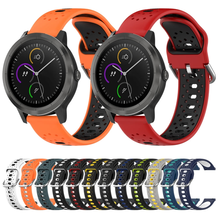 For GarminMove Trend 20mm Breathable Two-Color Silicone Watch Band(Red+Black) - Watch Bands by PMC TechLife | Online Shopping South Africa | PMC TechLife