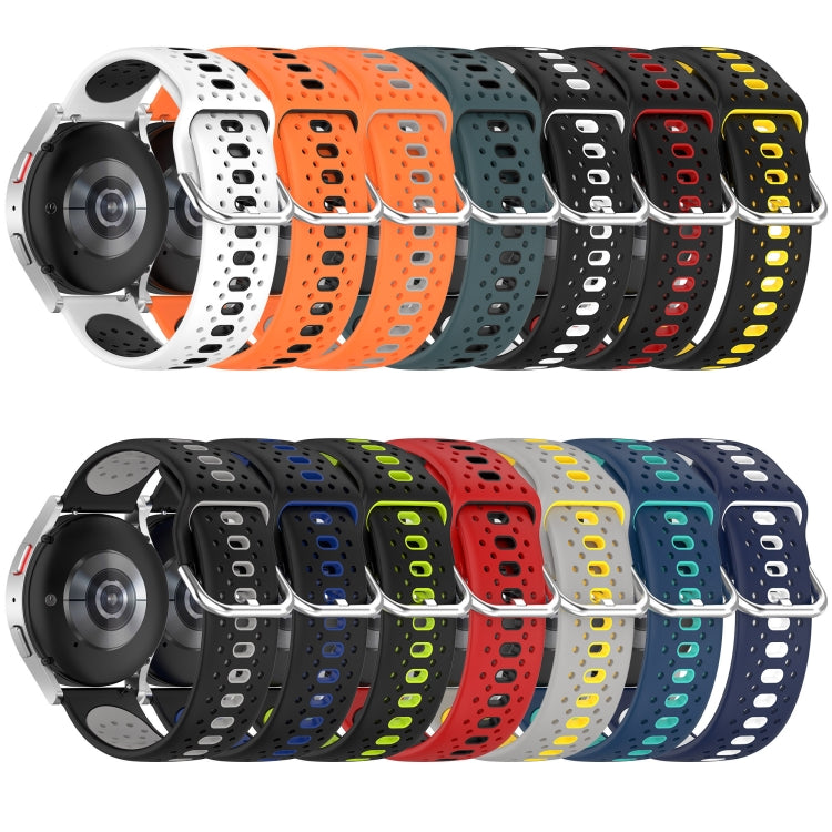 For Garmin Forerunner 245 Music 20mm Breathable Two-Color Silicone Watch Band(Black+Blue) - Watch Bands by PMC TechLife | Online Shopping South Africa | PMC TechLife