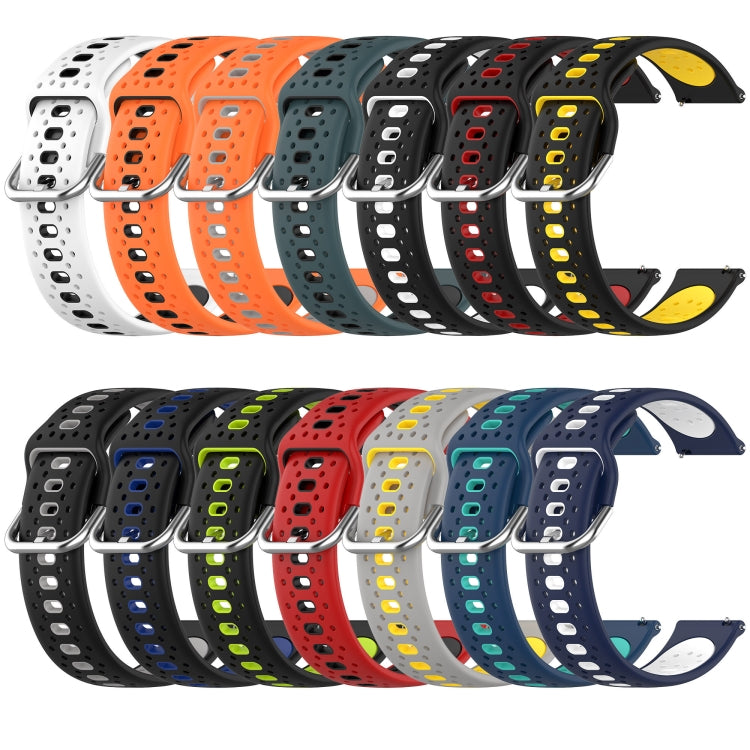 For Garmin Venu SQ 20mm Breathable Two-Color Silicone Watch Band(Black+White) - Watch Bands by PMC TechLife | Online Shopping South Africa | PMC TechLife