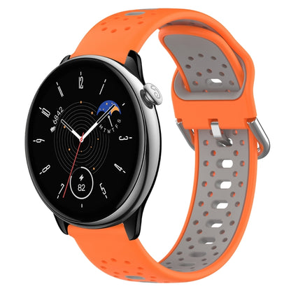 For Amazfit GTR Mini 20mm Breathable Two-Color Silicone Watch Band(Orange+Grey) - Watch Bands by PMC Jewellery | Online Shopping South Africa | PMC Jewellery