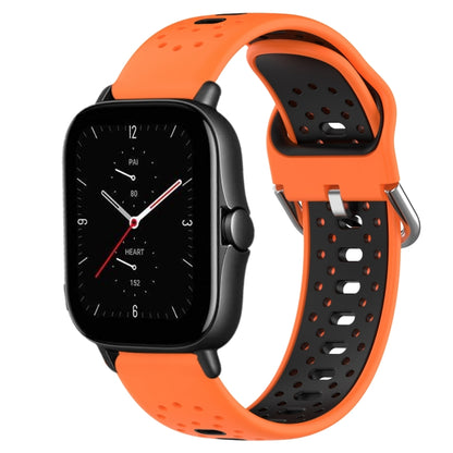 For Amazfit GTS 2E 20mm Breathable Two-Color Silicone Watch Band(Orange+Black) - Watch Bands by PMC Jewellery | Online Shopping South Africa | PMC Jewellery