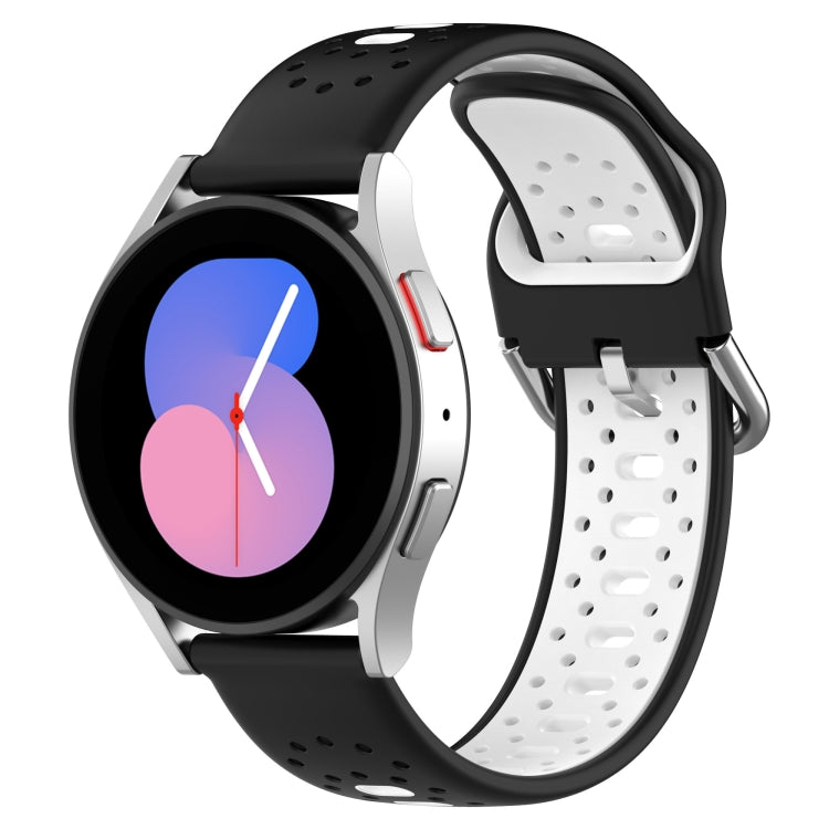 For Huawei Watch GT2 42mm 20mm Breathable Two-Color Silicone Watch Band(Black+White) - Watch Bands by PMC Jewellery | Online Shopping South Africa | PMC Jewellery