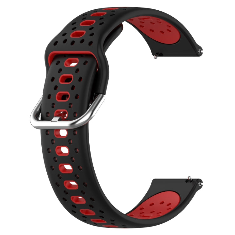 For Huawei Watch 2 20mm Breathable Two-Color Silicone Watch Band(Black+Red) - Watch Bands by PMC TechLife | Online Shopping South Africa | PMC TechLife