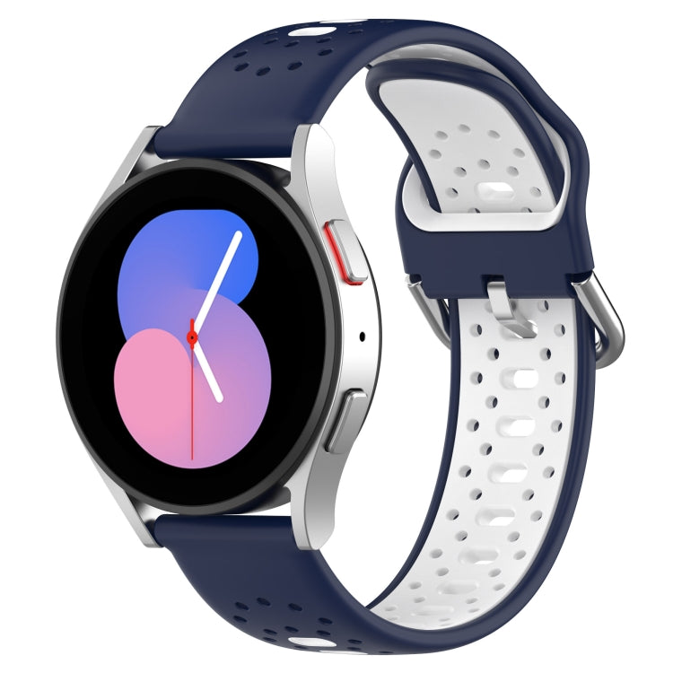 For Huawei Watch 2 20mm Breathable Two-Color Silicone Watch Band(Midnight Blue+White) - Watch Bands by PMC TechLife | Online Shopping South Africa | PMC TechLife