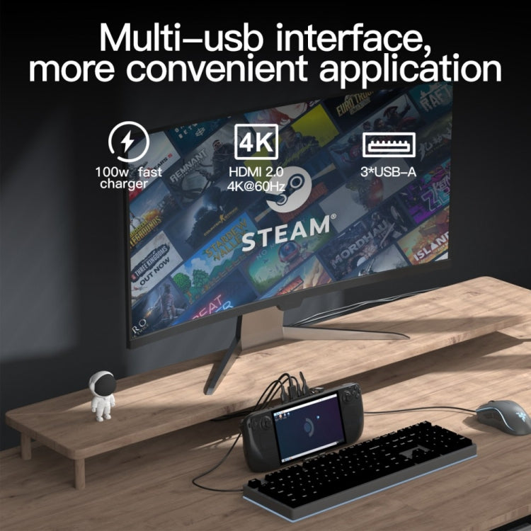 V266 For Steam Deck 5 in 1 Bracket Docking Station Charging Base Support 4K/60Hz USB3.0 - free shipping - PMC TechLife - Order now!