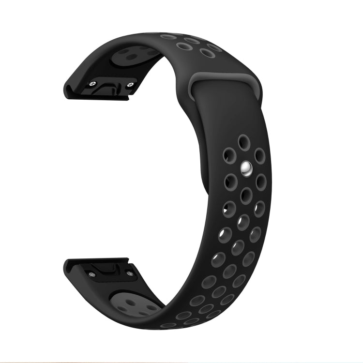 For Garmin Approach S62 22mm Sports Breathable Silicone Watch Band(Black+Grey) -  by PMC TechLife | Online Shopping South Africa | PMC TechLife