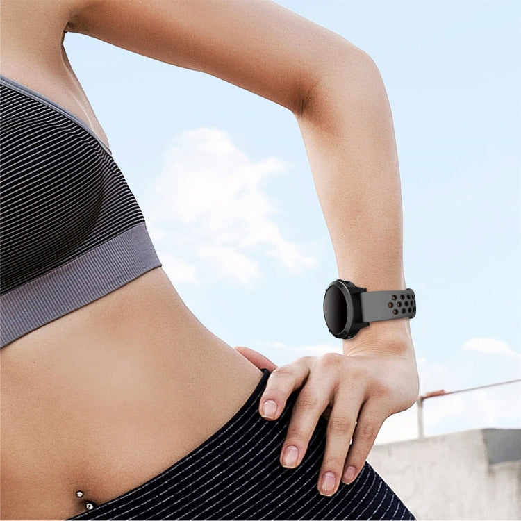 For Garmin Forerunner 945 22mm Sports Breathable Silicone Watch Band(Mint Green+Midnight Blue) -  by PMC TechLife | Online Shopping South Africa | PMC TechLife