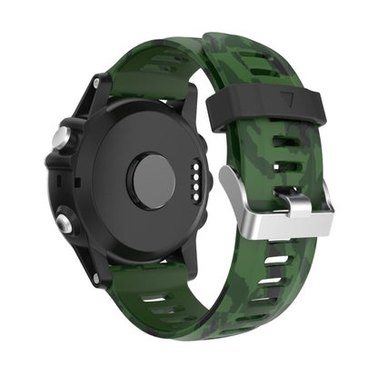 For Garmin Fenix 7X Solar 26mm Camouflage Printed Silicone Watch Band(Army Green+Army Camouflage) - Watch Bands by PMC Jewellery | Online Shopping South Africa | PMC Jewellery