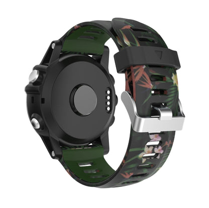 For Garmin Enduro 2 26mm Camouflage Printed Silicone Watch Band(Army Green+Bamboo Camouflage) -  by PMC Jewellery | Online Shopping South Africa | PMC Jewellery