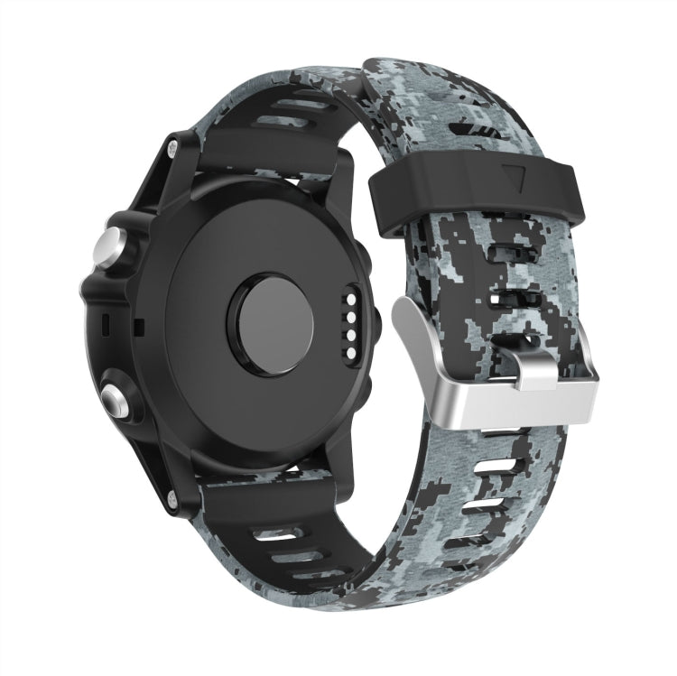 For Garmin Fenix 6X Sapphire 26mm Camouflage Printed Silicone Watch Band(Black+Digital  Camouflage) -  by PMC Jewellery | Online Shopping South Africa | PMC Jewellery