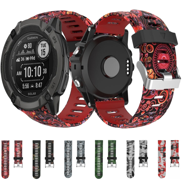For Garmin Instinct 2X Solar 26mm Camouflage Printed Silicone Watch Band(Black+Digital  Camouflage) -  by PMC TechLife | Online Shopping South Africa | PMC TechLife