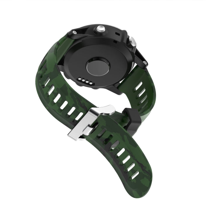 For Garmin Descent MK 2i 26mm Camouflage Printed Silicone Watch Band(Army Green+Bamboo Camouflage) - Watch Bands by PMC Jewellery | Online Shopping South Africa | PMC Jewellery