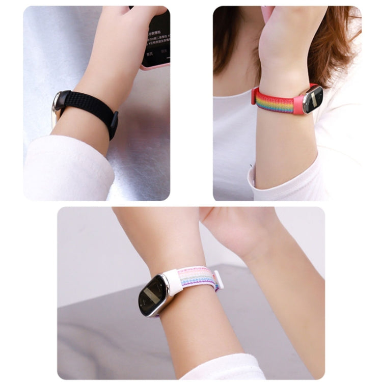 For Xiaomi Mi Band 8 ENKAY Hat-Prince 2 in 1 Set Full Coverage Screen Protector + Nylon Loop Watch Band(Orange) - Watch Bands by ENKAY | Online Shopping South Africa | PMC TechLife | Buy Now Pay Later Mobicred
