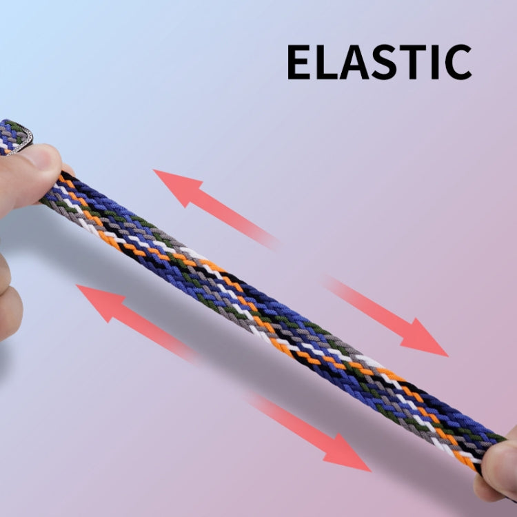 For Xiaomi Mi Band 8 ENKAY Hat-Prince 2 in 1 Set Full Coverage Screen Protector + Elastic Braided Nylon Watch Band(Colorful Blue) - free shipping - PMC TechLife - Order now!