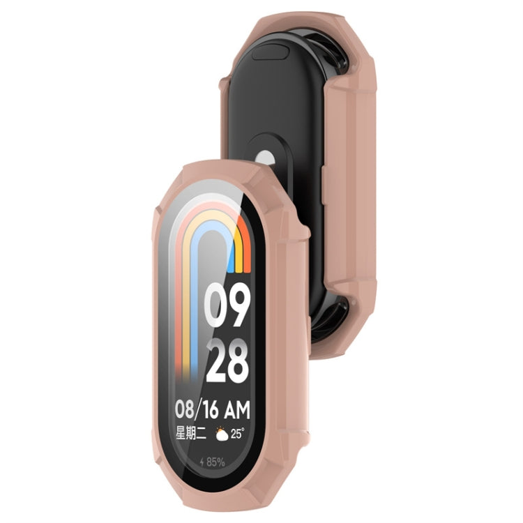 For Xiaomi Mi Band 8 ENKAY Hat-Prince Full Coverage PC Frame + Tempered Glass Film Watch Case(Pink) -  by ENKAY | Online Shopping South Africa | PMC Jewellery