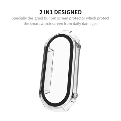 For Xiaomi Mi Band 8 ENKAY Hat-Prince Full Coverage PC Frame + Tempered Glass Film Watch Case(Blue) -  by ENKAY | Online Shopping South Africa | PMC Jewellery