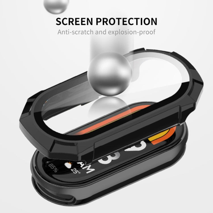 For Xiaomi Mi Band 8 ENKAY Hat-Prince Full Coverage PC Frame + Tempered Glass Film Watch Case(Black) -  by ENKAY | Online Shopping South Africa | PMC Jewellery