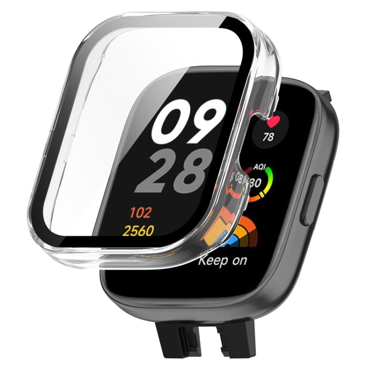 For Redmi Watch 3 ENKAY Hat-Prince Full Coverage PC Frame + Tempered Glass Film Watch Case(Transparent) - Watch Cases by ENKAY | Online Shopping South Africa | PMC TechLife | Buy Now Pay Later Mobicred