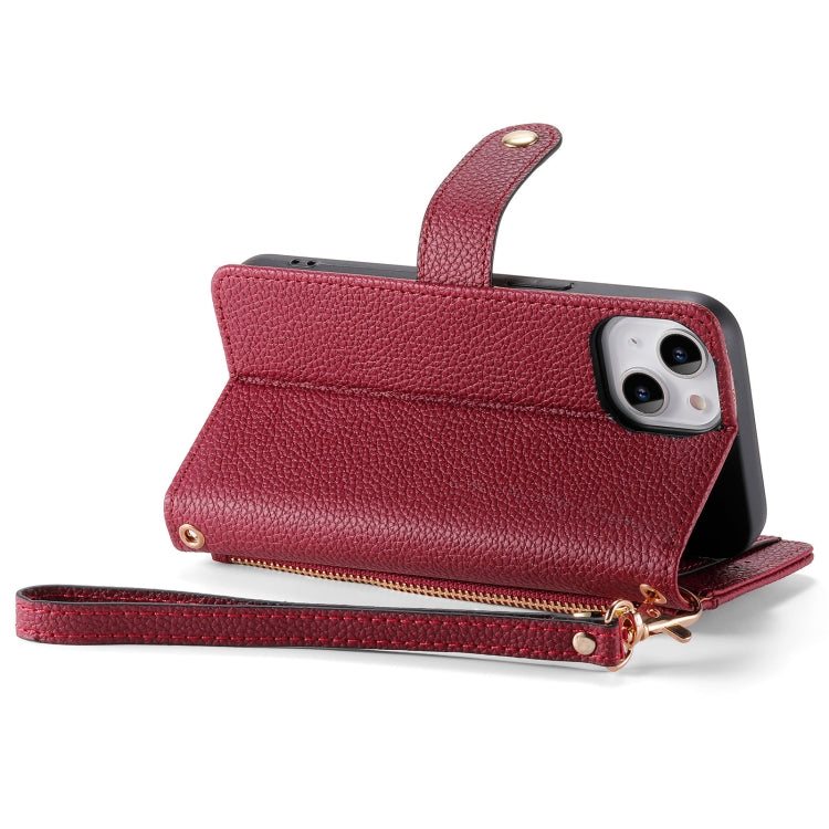 For iPhone 13 Love Zipper Lanyard Leather Phone Case(Red) - free shipping - PMC TechLife - Order now!