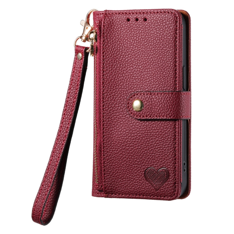 For iPhone 11 Love Zipper Lanyard Leather Phone Case(Red) - free shipping - PMC TechLife - Order now!