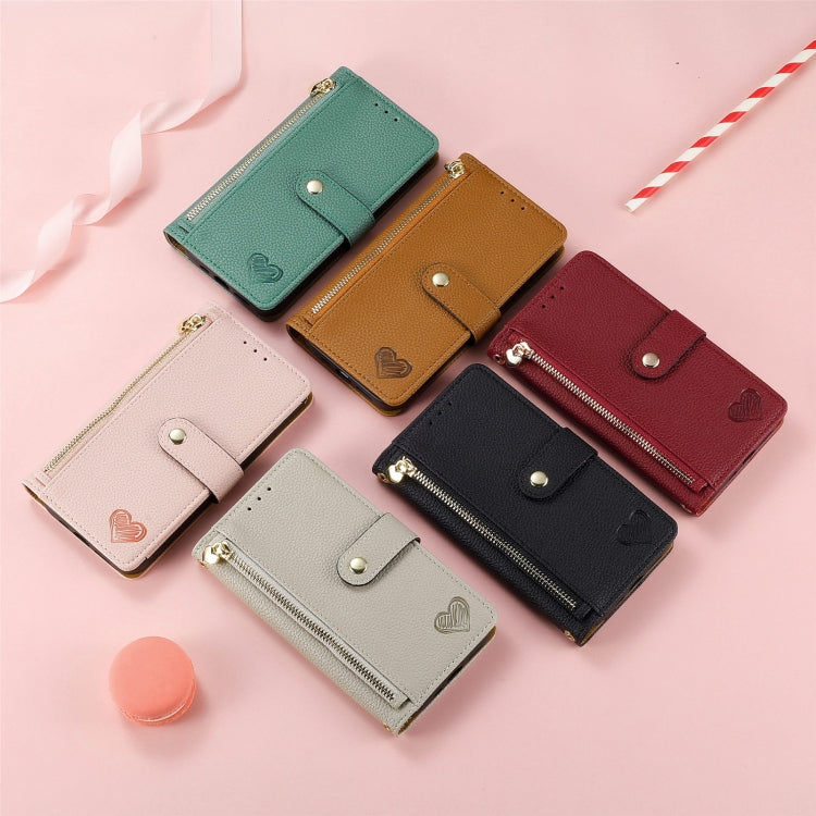 For iPhone 13 mini Love Zipper Lanyard Leather Phone Case(Red) - free shipping - PMC TechLife - Order now!