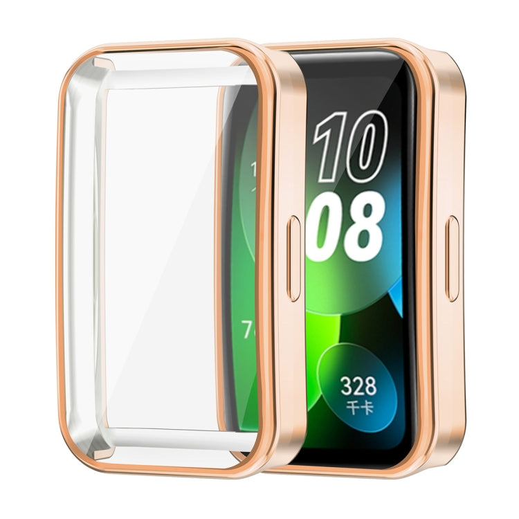 For Huawei Band 8 ENKAY Hat-Prince Full Coverage Electroplated Soft TPU Watch Case with Screen Protection(Gold) - Watch Cases by ENKAY | Online Shopping South Africa | PMC Jewellery