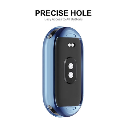 For Xiaomi Mi Band 8 ENKAY Hat-Prince Full Coverage Electroplated Soft TPU Watch Case with Screen Protection(Navy Blue) - Watch Cases by ENKAY | Online Shopping South Africa | PMC Jewellery