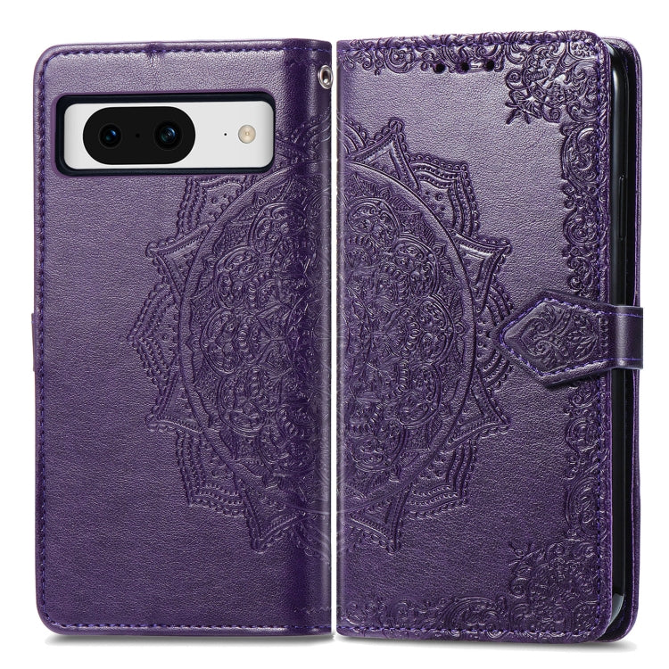 For Google Pixel 8 Pro Mandala Flower Embossed Leather Phone Case(Purple) - Google Cases by PMC Jewellery | Online Shopping South Africa | PMC Jewellery