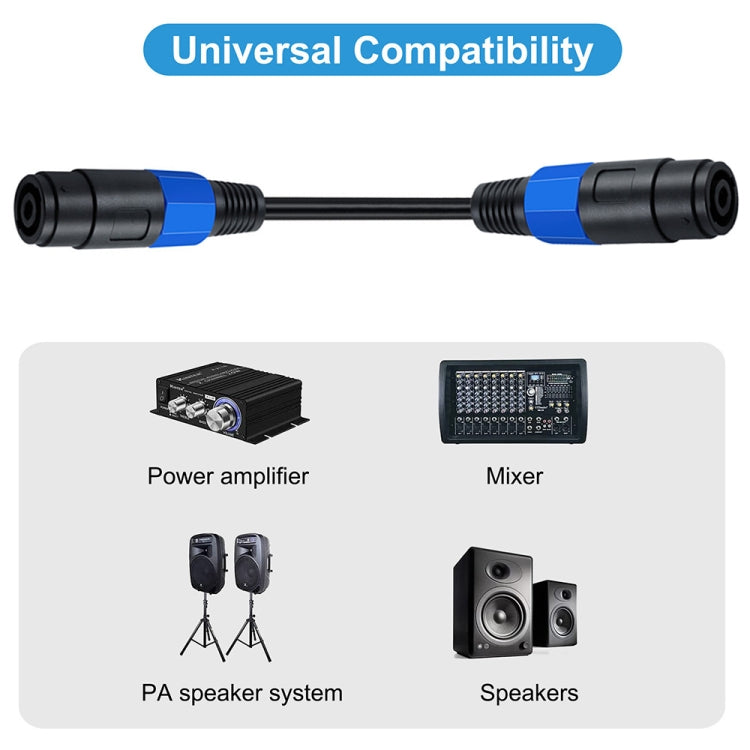 JUNSUNMAY Speakon Female to Speakon Female Audio Speaker Adapter Cable, Length: 50cm - free shipping - PMC TechLife - Order now!