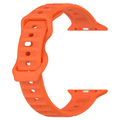 For Apple Watch Ultra 49mm Reverse Buckle Dot Texture Silicone Watch Band(Orange) - Watch Bands by PMC Jewellery | Online Shopping South Africa | PMC Jewellery