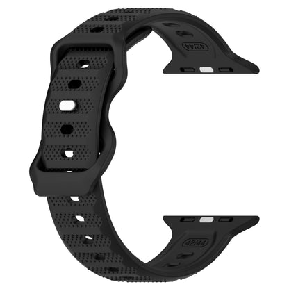 For Apple Watch Ultra 49mm Reverse Buckle Dot Texture Silicone Watch Band(Black) - Watch Bands by PMC Jewellery | Online Shopping South Africa | PMC Jewellery