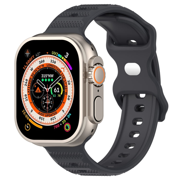 For Apple Watch Ultra 49mm Reverse Buckle Dot Texture Silicone Watch Band(Dark Gray) - Watch Bands by PMC Jewellery | Online Shopping South Africa | PMC Jewellery