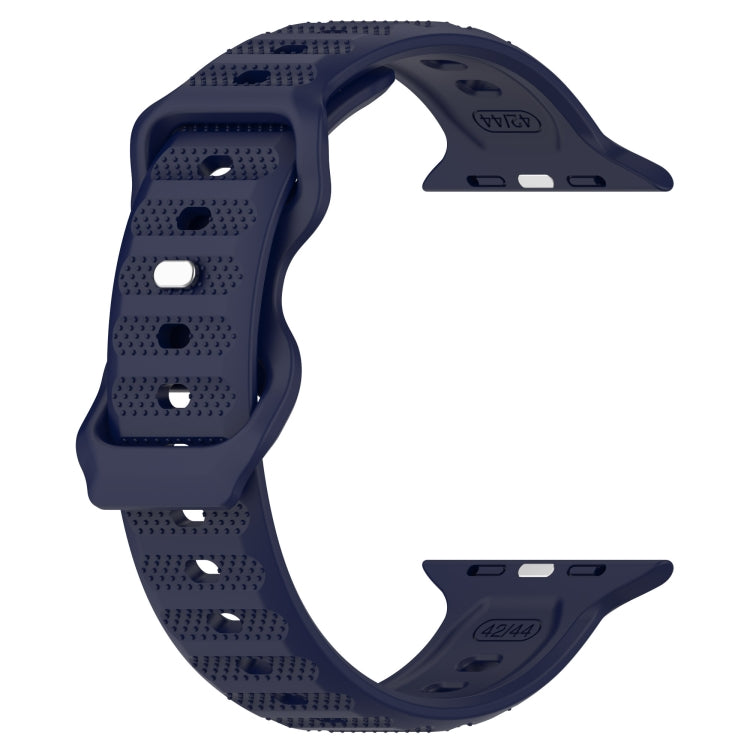 For Apple Watch Ultra 49mm Reverse Buckle Dot Texture Silicone Watch Band(Midnight Blue) - Watch Bands by PMC Jewellery | Online Shopping South Africa | PMC Jewellery